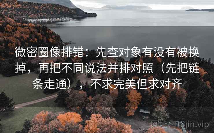 微密圈像排错：先查对象有没有被换掉，再把不同说法并排对照（先把链条走通），不求完美但求对齐